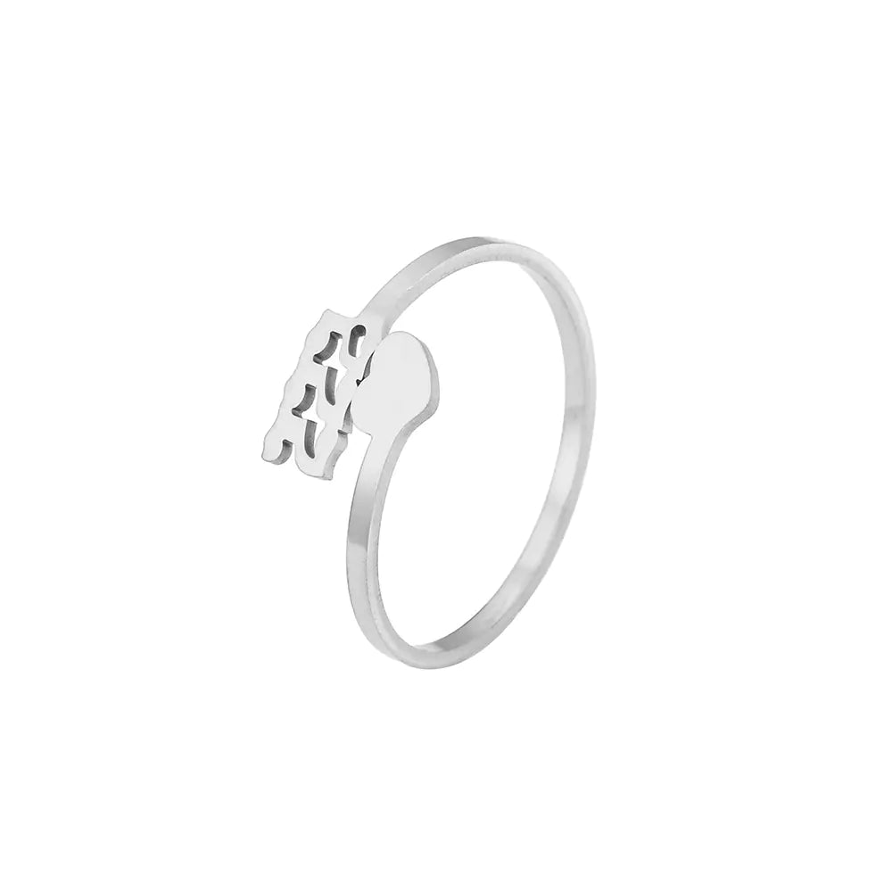 Stainless Steel Gold/Silver Plated Angel Number Ring