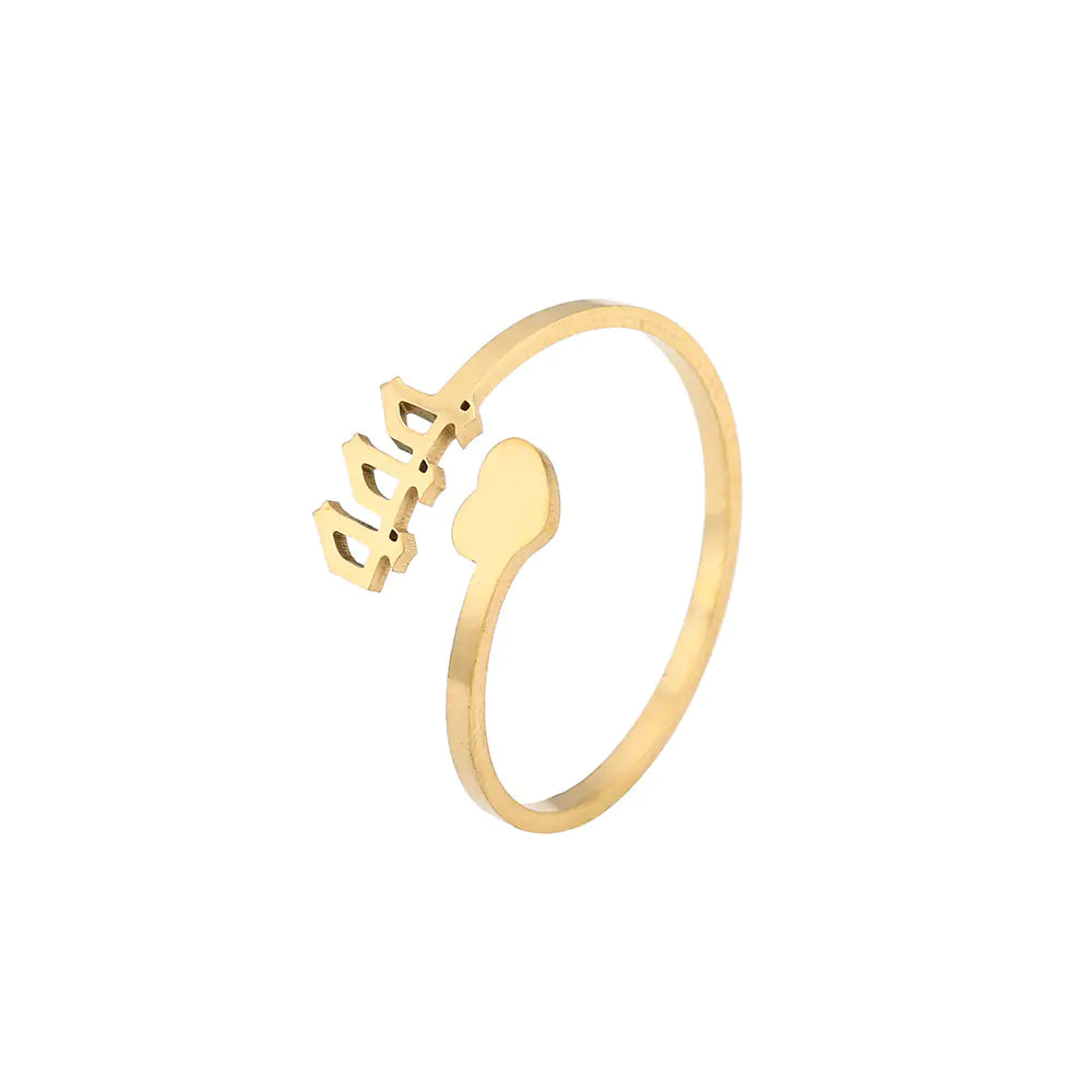 Stainless Steel Gold/Silver Plated Angel Number Ring