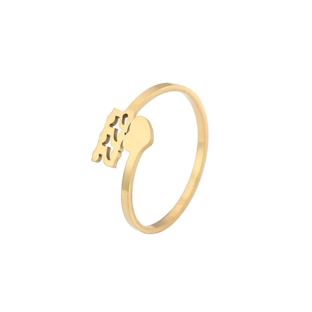 Stainless Steel Gold/Silver Plated Angel Number Ring