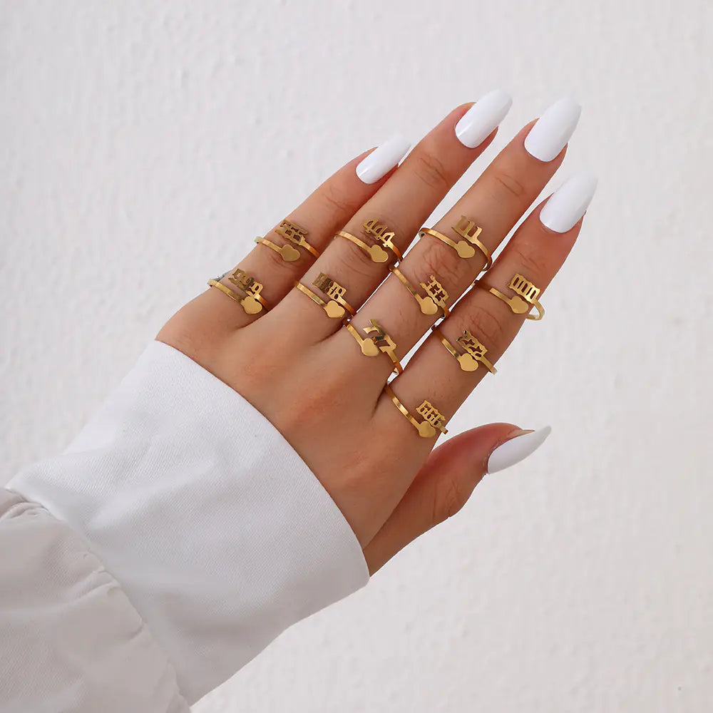 Stainless Steel Gold/Silver Plated Angel Number Ring