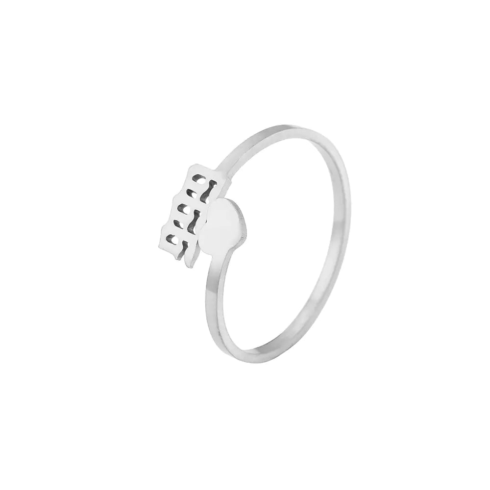 Stainless Steel Gold/Silver Plated Angel Number Ring
