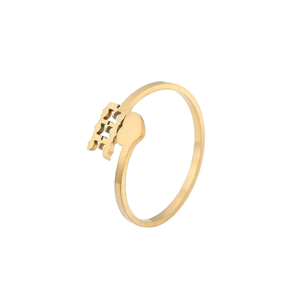 Stainless Steel Gold/Silver Plated Angel Number Ring