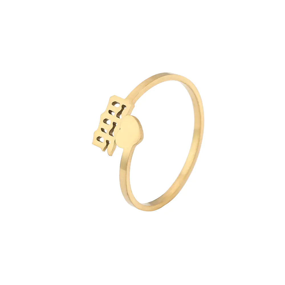 Stainless Steel Gold/Silver Plated Angel Number Ring