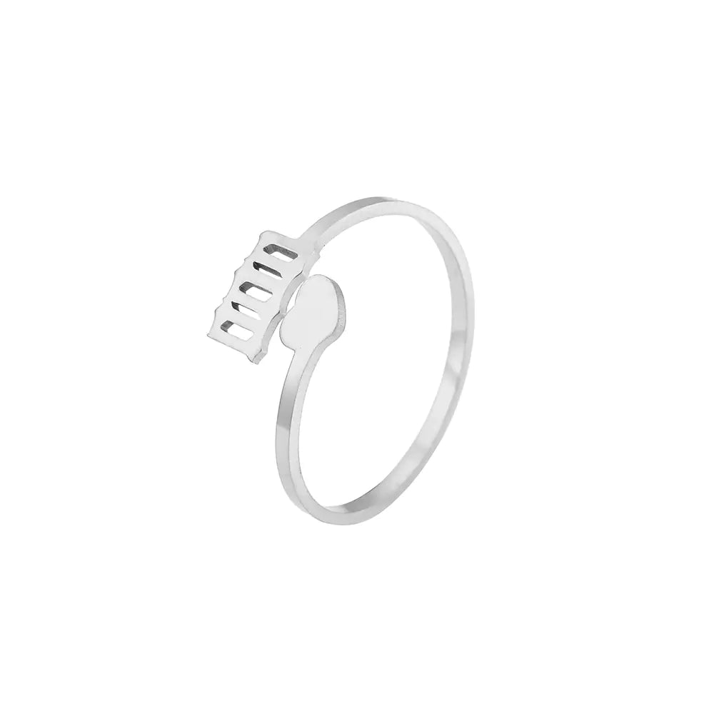 Stainless Steel Gold/Silver Plated Angel Number Ring