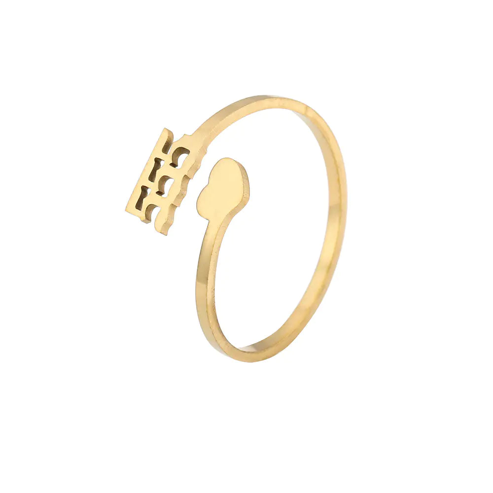 Stainless Steel Gold/Silver Plated Angel Number Ring