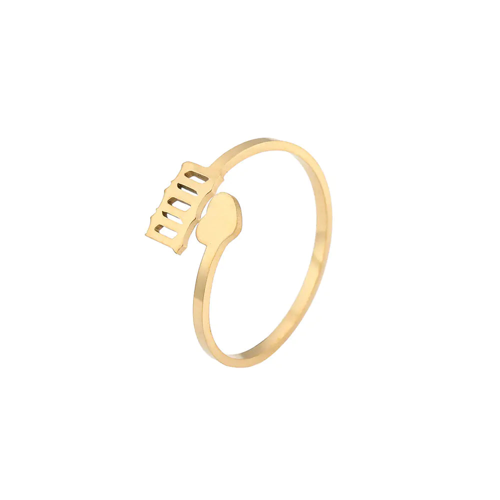 Stainless Steel Gold/Silver Plated Angel Number Ring